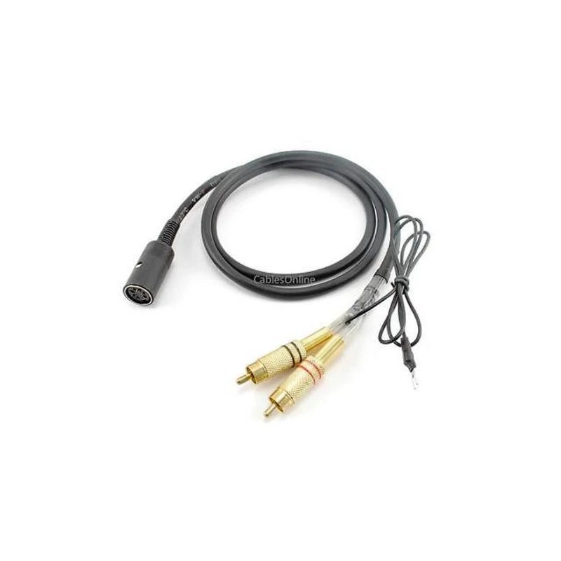 CablesOnline 3ft Din7 Female to Gold 2-RCA Male TurnTable Cable