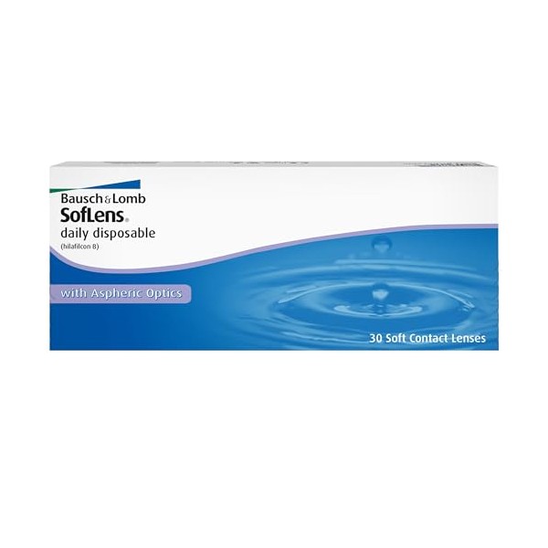 Bausch + Lomb SofLens Daily Disposable Tageslinsen, sphärische Kontaktlinsen, weich,