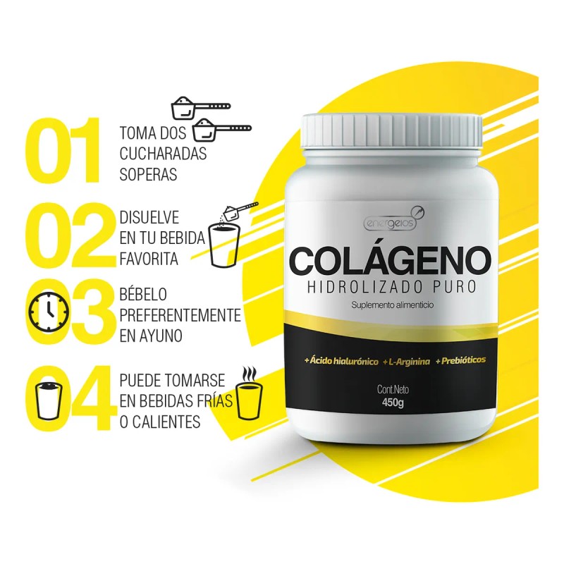 Colágeno Hidrolizado 450g Pack 2 Meses Antiedad Energeios
