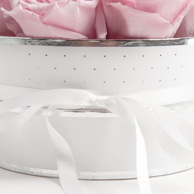 Rose Box Pink Round Infinity Roses - Flower Box 8