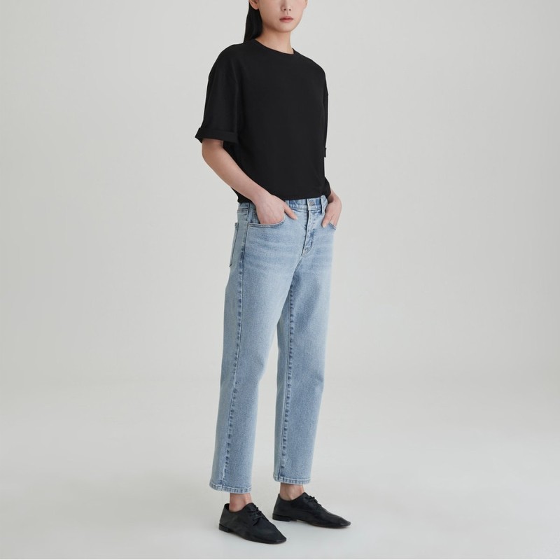 JAJU Women's Cotton Loose Fit 5-Button T-Shirt_Black