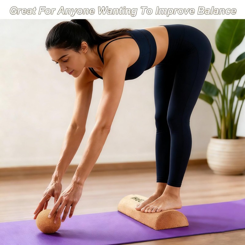 FULOOPHI Balance Board, Premium Cork 4-in-1 Foot & Ankle Strengthener