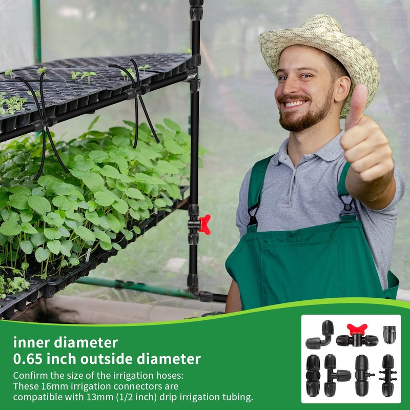 Hydrogarden Micro Drip System L-piece 1/2"(13mm) Pipe Connector for Changing