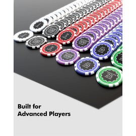 HEITOK Casino Poker Set with Numbered Chips 500-Piece for Card Board Game, 11.5 Gram with Playing Cards Waterproof for Texas Hold'em, Blackjack Gambling, Card Club or Late Night Poker Games