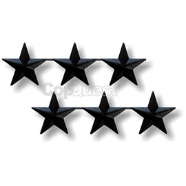 Rank Insignia - Tactical Black - Pair - 3 Stars - 5/8 inch