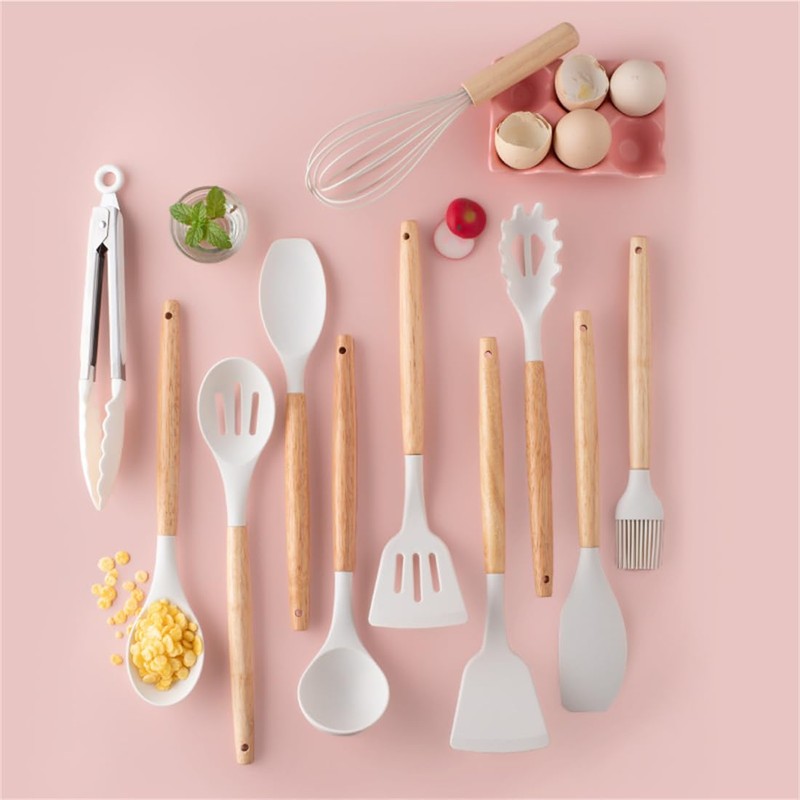 19 Pieces Kitchen Cooking Utensils and Knife Set with Holder