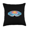 Ski Goggles Art Nature Mountains Minimalist Skiing Throw Pillow