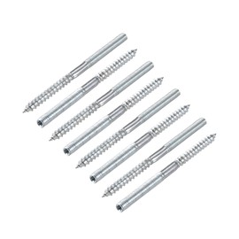 METALLIXITY 8pcs Double Head Screws (M6x91mm) Hanger Bolts Carbon Steel Self Tapping Double Sided Screws for Home Repair