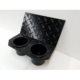 Fits Yamahaa Rhino 2 Cup Drink Holder Black Powder Coated Aluminum Diamond Plate