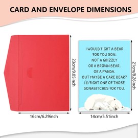 Funny Christmas Card Gifts for Son Birthday Card for Son from Parents, Stocking Stuffer Hilarious Birthday Card for Son, Adult Son Birthday Card from Mom Dad, I Would Fight A Bear For You Son Card