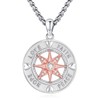Eusense Compass Necklace 925 Sterling Silver Compass Pendant Chain Gifts