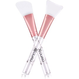 DUAIU Cepillo de máscara facial, cepillo de silicona aplicador de máscara facial herramientas y cepillo facial con cabeza de silicona suave para máscara facial, máscara de ojos, crema, barro, arcilla, máscara mixta bricolaje (2PCS, rosa)