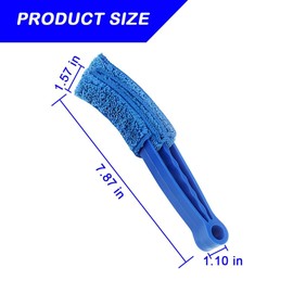 KHGUZ 3PCS Mini Duster for Car Air Vent, Automotive Air Conditioner Cleaner and Brush, Vehicle Blind Dust Cleaning Tool for Keyboard, Window, Shutter, Universal for SUV, Truck, RV（Blue）