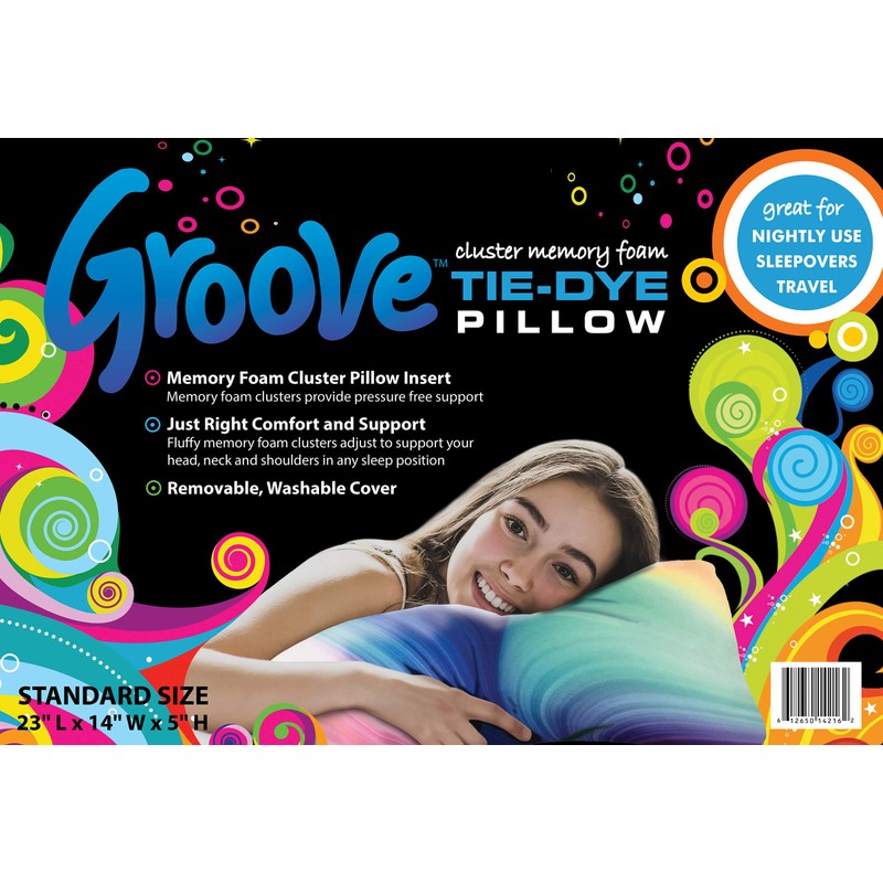 Groove Tie Dye Cluster Memory Foam Bed Pillow