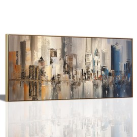 EAHunt Large Artwork Canvas Art Abstract Wall Art for Living New York City Prints Modern Picture Framed for Bedroom Living Room Home Office Wall Decor 48" 24" Ready to Hang