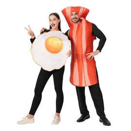DSplay Fried Egg and Bacon Costume for Adult Couples 2 pcs Costumes