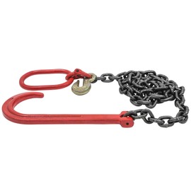 Mytee Products 3/8" x6' G80 15" Long Shank J Hook Tow Chain Recovery w/Eye Cradle Grab Hook - 7100 LBS WLL - Rollback Towing Chain for Car Wrecker Recovery Flatbed Trailers Truck - Towing Equipment