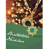 JIYVY32 Emerald Necklace May Birthstone Sun Moon Necklace for Women
