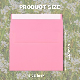 Pink Envelopes for Invitations 50 Pack - 4.5 x 5.5 Inches A2 Small Self Seal Envelopes, Ideal for Weddings, Parties, Business & Greeting Cards