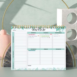 Weekly Planner Pad & To Do List Notebook - Weekly Organization at a Glance, Durable Tear-Resistant Paper, Portable Design - Perfect for Office, School, Home Use by Students, Professionals & Busy Moms