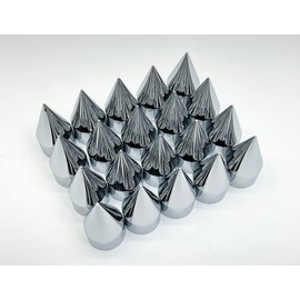 1-1/2" x 4-1/8" Chrome Plastic Spike Nut Cover - Push-On (20 Pack) Truck Semi