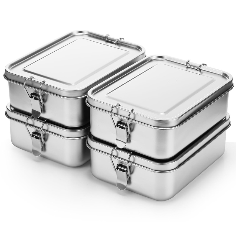 Umigy 4 Pcs Stainless Steel Food Containers 1200ml Metal Bento