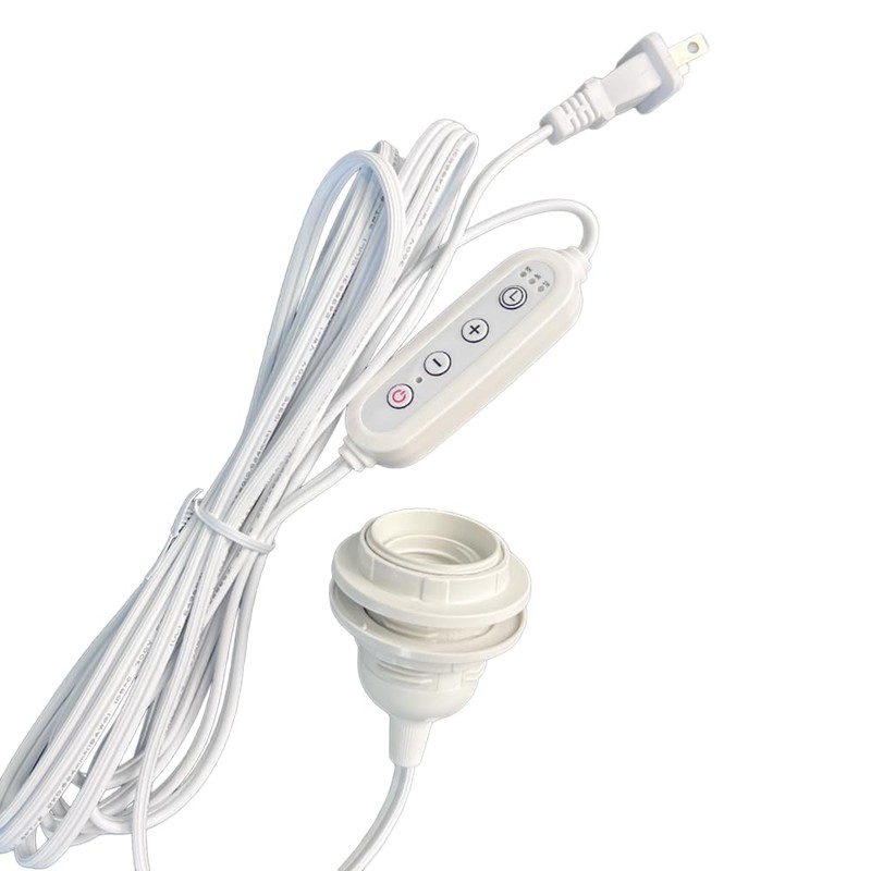 Pendant Light Cord with E26/E27 Socket, 15FT Extension Cable, Stepless