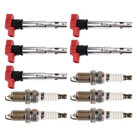 TRQ TRQ Ignition Kit Ignition Coil Spark Plugs Compatible with 2006-2014 Volkswagen Beetle 2010-2014 Golf 2005-2014 Jetta 2012-2014 Passat 2006-2009 Rabbit