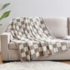 CozeCube Checkered Blanket,Ultra Soft Cozy Grey Checkered Throw Blanket, Warm