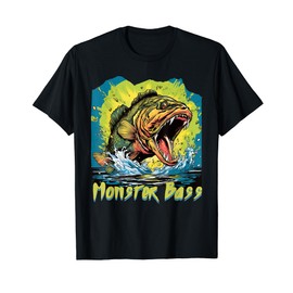 Monster Bass Comic Style: The Underwater Beast T-Shirt
