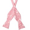 KissTies Mens Rosy Pink Self Tied Bow Tie Paisley Wedding