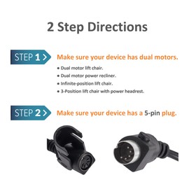 Hommoat 4 Button 5 Pin Remote Control for Dual Motor Power Lift Recliner Chair, Recliner Handset Remote Replacement CD011