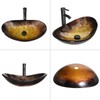 Elegant Gold Oval Boat-Shaped Glass Vessel basin Sink BA20065