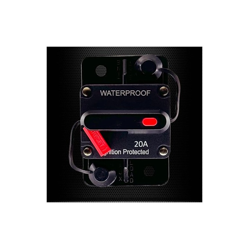 20A Circuit Breaker, Ampper Surface Mount DC 12V-48V Waterproof Thermal