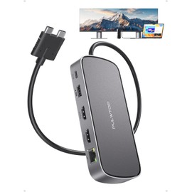 PULWTOP MacBook Pro Docking Station Dual Monitor 4K@60Hz for MacBook Pro/Air M5/M4/M3 Pro & Max, Mac Docking Station Dual Monitor, Macbook Pro Dock with 2HDMI,PD,Ethernet,USB A/C 10Gbps,SD/TF, USB 2.0