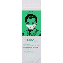 Paper Fleece Sticker Face Mask White with Elastic Pack of 100
