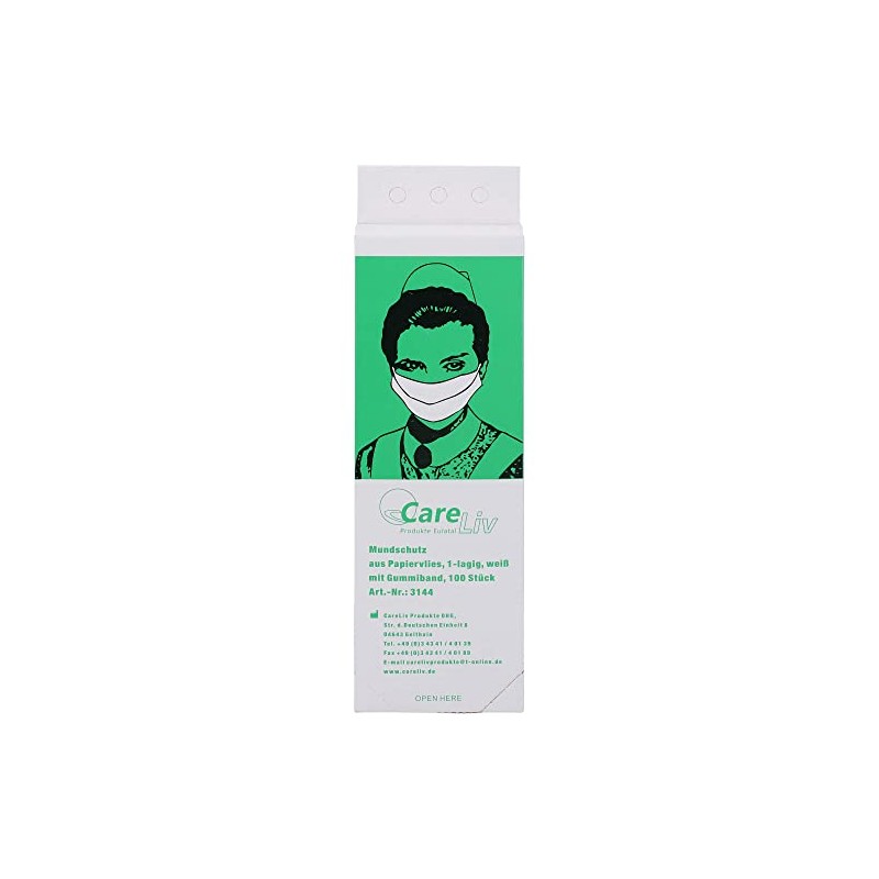 Paper Fleece Sticker Face Mask White with Elastic Pack of