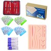 HB Design Complete Suture Training Kit(30 Pieces),Include 3rd Generation Suture Pad with Pre-Cut Wounds,Suture Tools and Mixed Suture Thread with Needles for Students and Nurses Practicing
