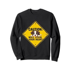 Caution Sign Staffordshire Terrier Funny Gift Staffy Puppy Sweatshirt