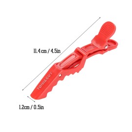 Pack of 6 Crocodile Hair Clips, Hairdressing Clips, Anti-Slip Single Prong Hairdresser Hair Section Claw Buckles Barrette for Salon Hairdresser Hairdresser Styling (Red)