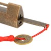 Brass Antique Padlock Spacing 5.9cm Exquisite Rustproof Chinese Old Style