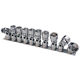 KS Tools 911.3840 CHROME+ flex socket set,10pcs, 3/8"