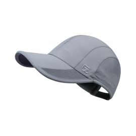 GADIEMKENSD Cooling Running Hat Quick Dry Summer Baseball Cap UPF50+ Sports Sun Caps Breathable Mesh Trucker Dad Hats Unstructured for Golf Tennis Hiking Gym Camp L Silver Gray
