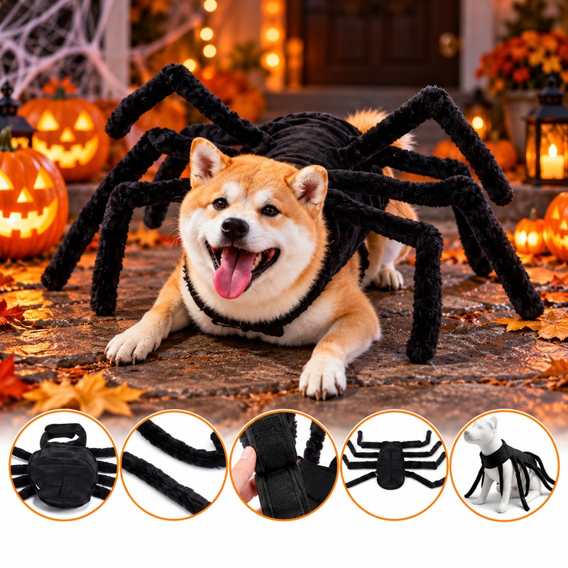 Halloween Spider Pet Costume for Cats & Dogs – Funny
