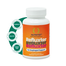 Nutritist Refluxter Sodium Alginate Capsules – Natural Acid Reflux & GERD Relief Supplement. Supports LPR, Silent Reflux, Heartburn, Indigestion. Alginate Therapy. Alginato de sodio. 60 Vegan Capsules