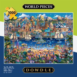 Buffalo Games - Dowdle - World Pieces - 1000 Piece Jigsaw Puzzle for Adults Challenging Puzzle Perfect for Game Nights - Finished Puzzle Size is 26.75 x 19.75