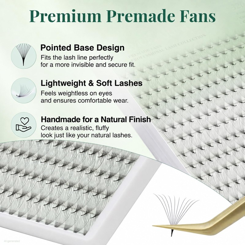 320PCS Premade Lash Fans Thin Pointy 10D/16D (10D 0.05 C