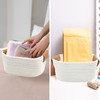 Small Woven Basket with PU Leather Handle, Cute Cotton Rope