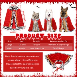 Large Dog Halloween Costumes Dog King Costumes Cape Crown for Medium Dogs Funny King Prince Halloween Cosplay Costume for Large Medium Small Dogs Cats