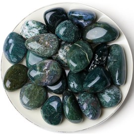 QINJIEJIE Aquatinc Agate Healing Crystals Bulk Set Tumbled Crystal Stones Polished Gem Reiki Vase Meditation Home Decor Valentine's Day Gifts for Women DIY 0.45 Lbs